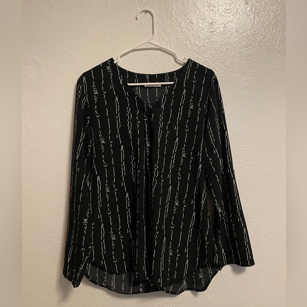 Black and white blouse